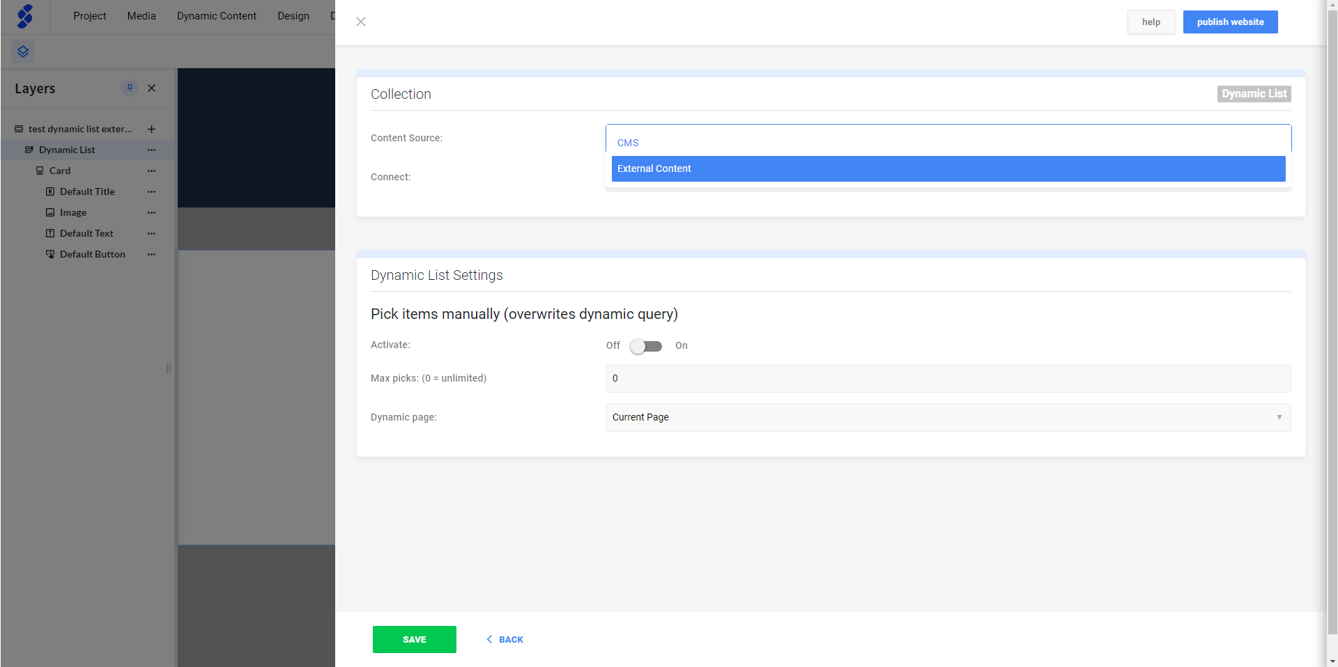 How to add and populate with External Content